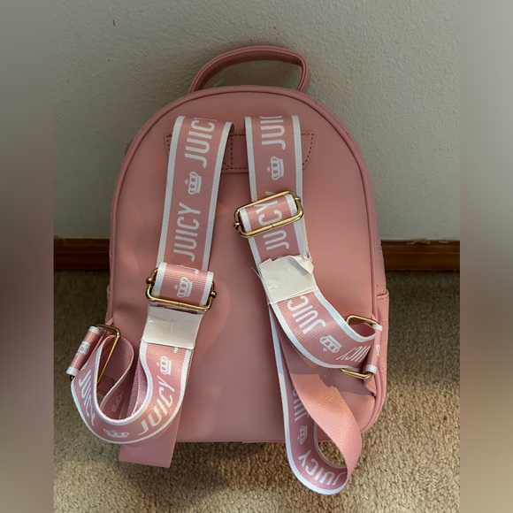 💜SOLD💜NWT Juicy By Juicy Couture Check Me Backpack Flamingo - Picture 2 of 13